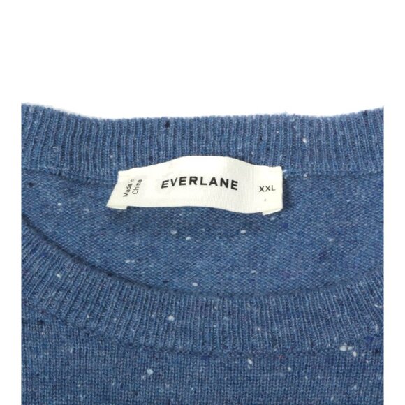 EVERLANE Blue Speckled Crewneck Sweater Men's Cashmere size XXL /601 - Picture 4 of 4